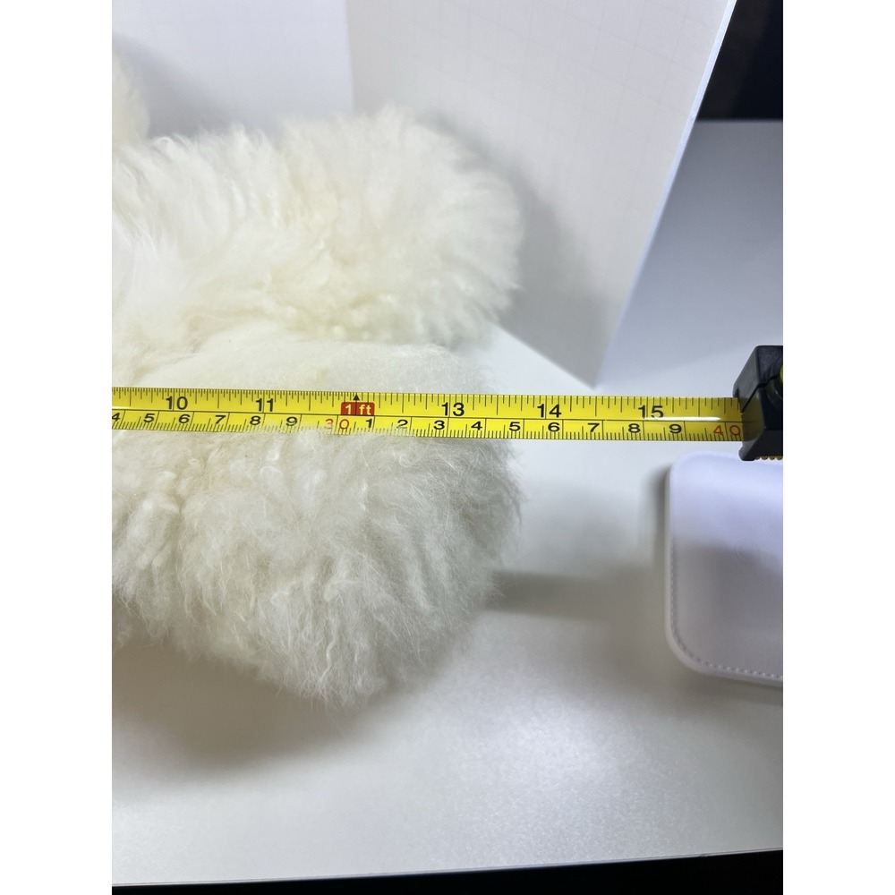 Alpaca Fur Teddy Bear Stuffed Animal 12" Soft Natural Plush White/ivory - Picture 3 of 11